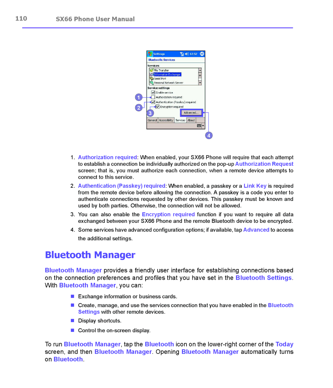 Siemens SX66 manual Bluetooth Manager 