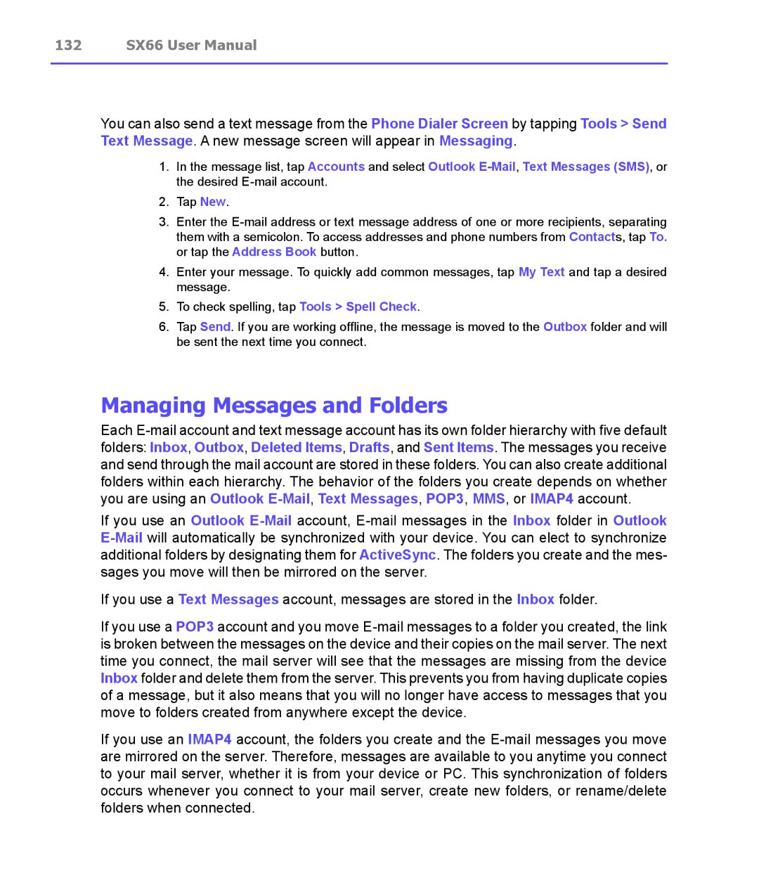 Siemens SX66 manual Managing Messages and Folders 