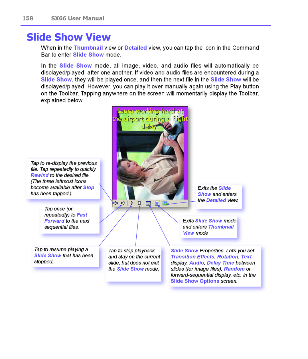 Siemens SX66 manual Slide Show View 