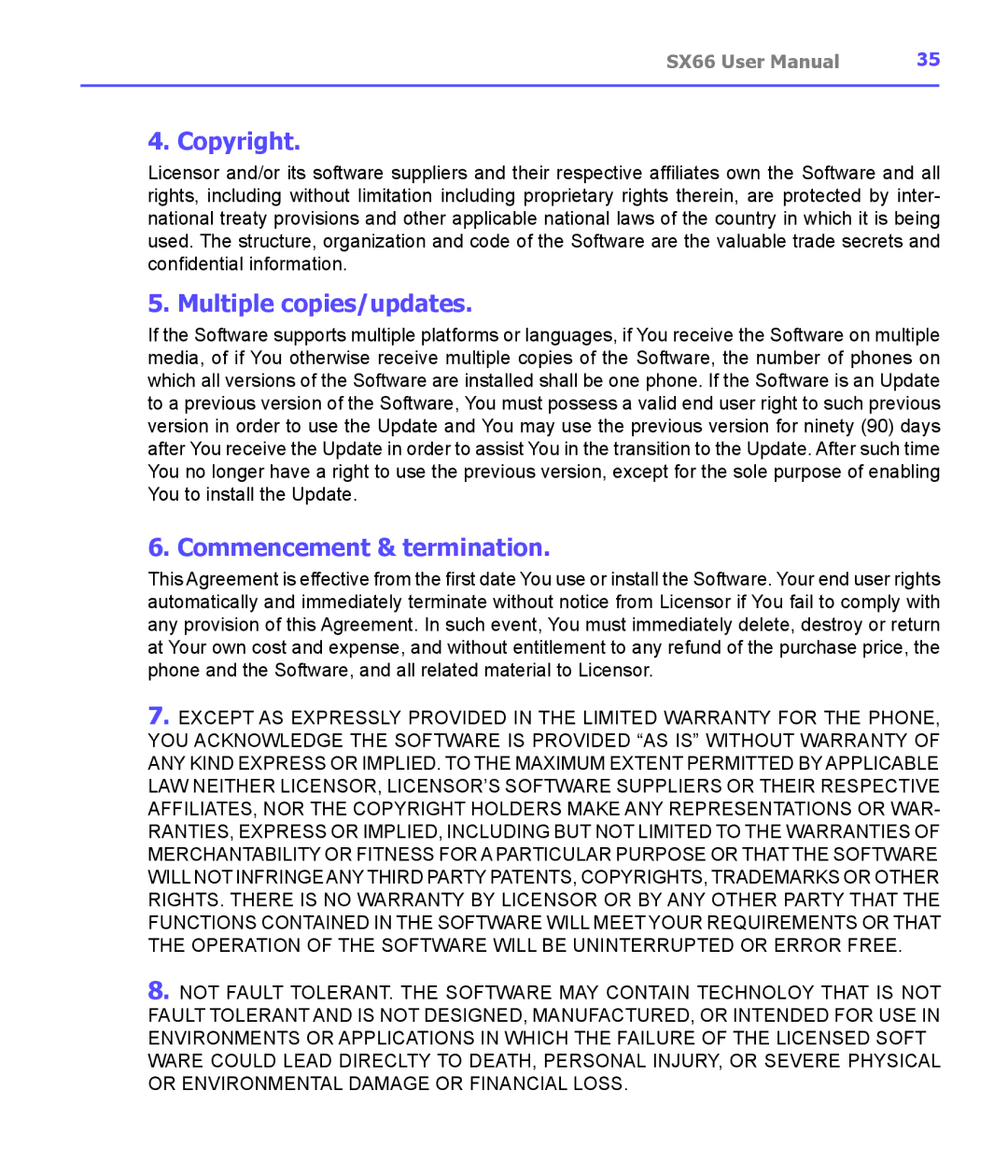 Siemens SX66 manual Copyright, Multiple copies/updates, Commencement & termination 