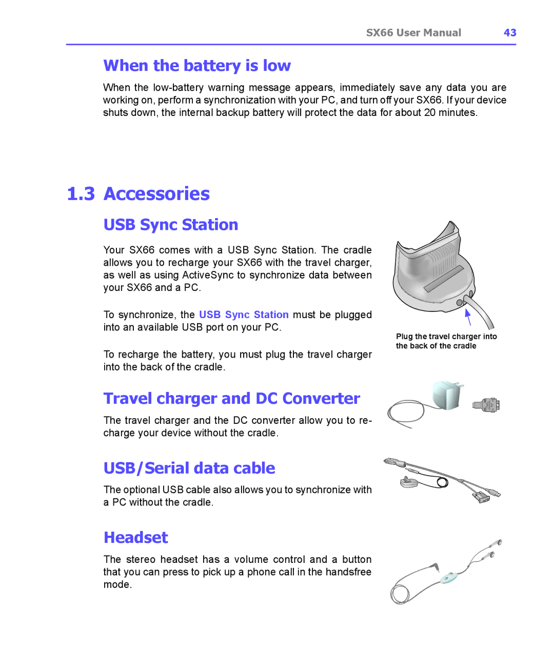 Siemens SX66 manual Accessories 