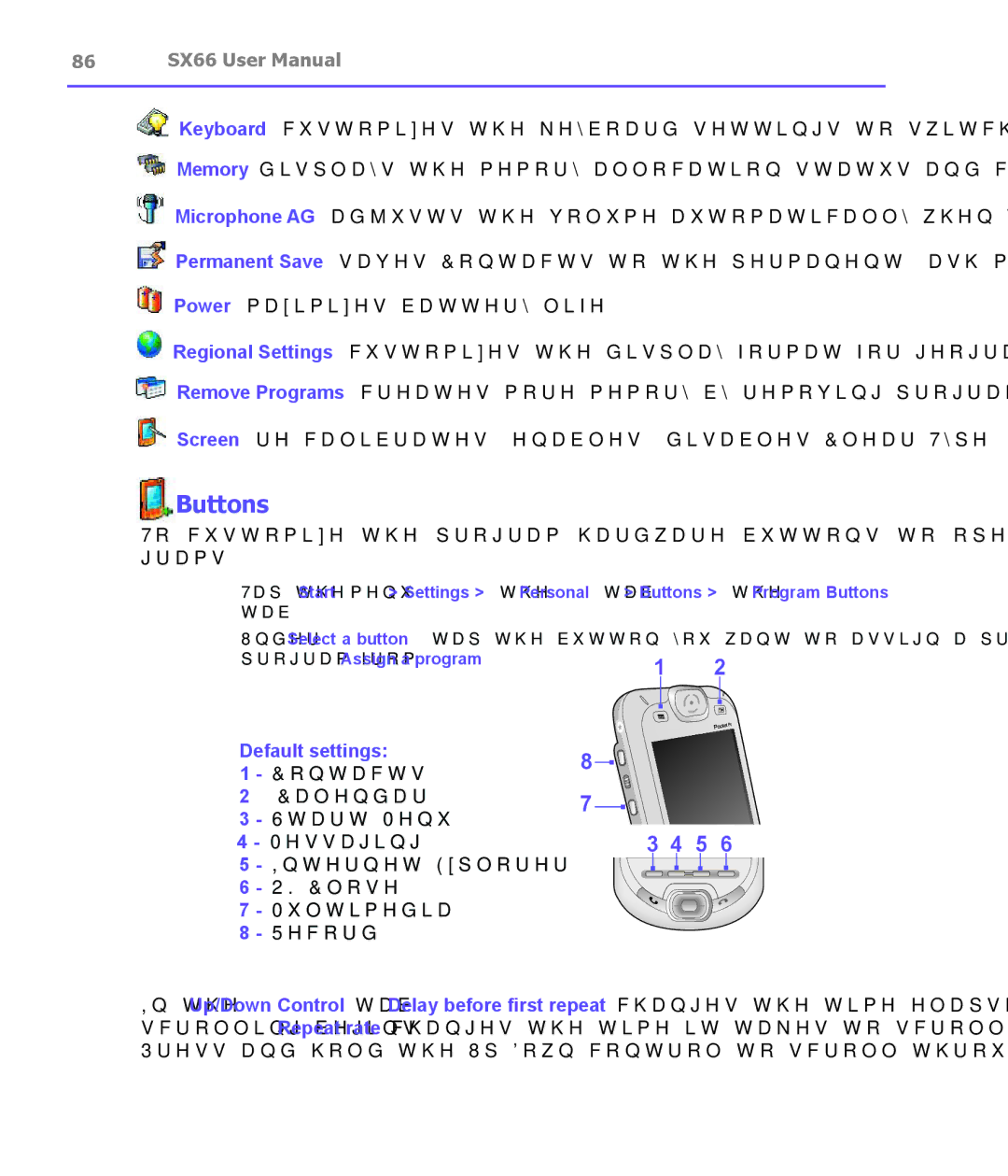 Siemens SX66 manual Buttons, Program from Assign a program 