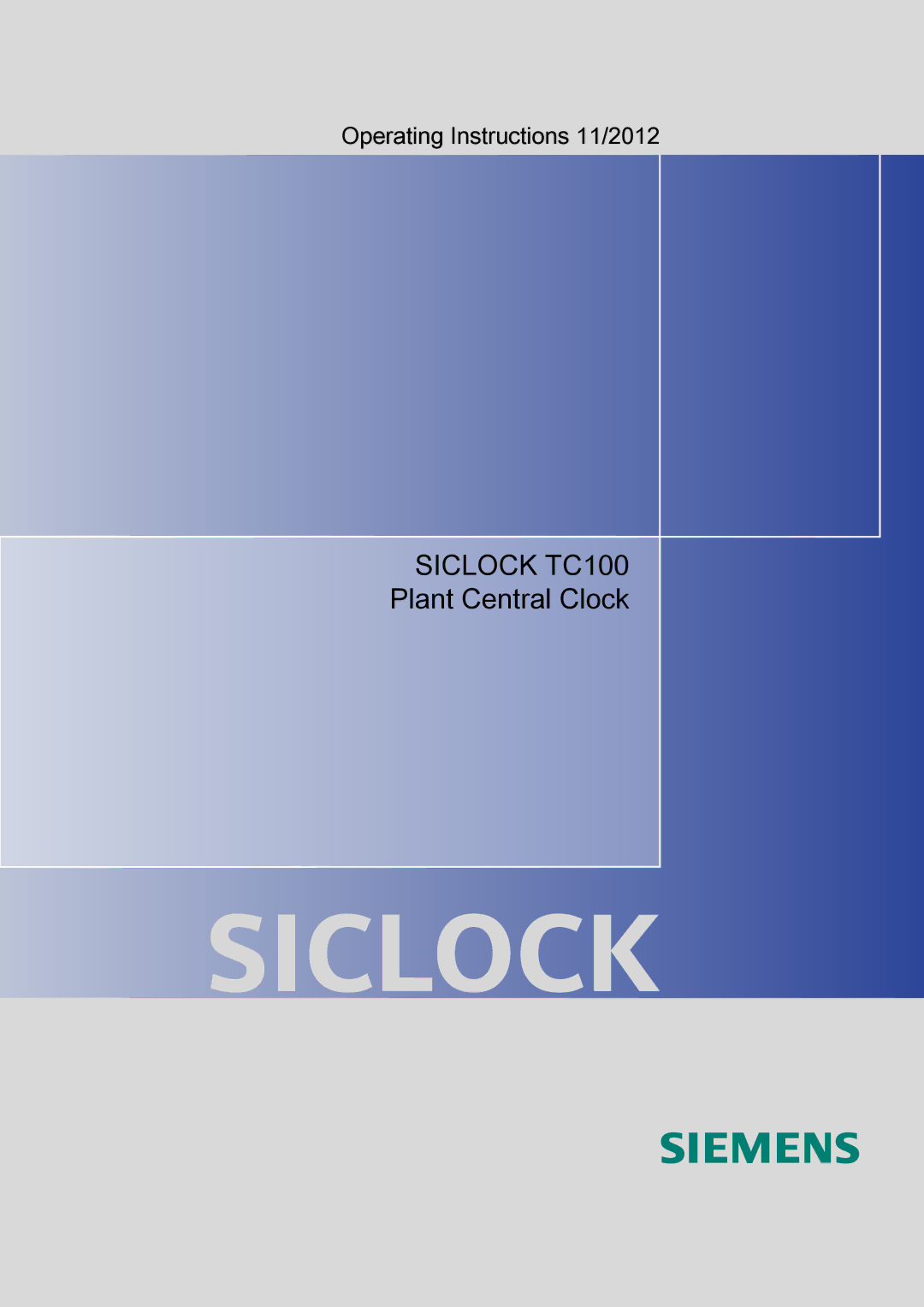 Siemens TC100 manual Siclock 