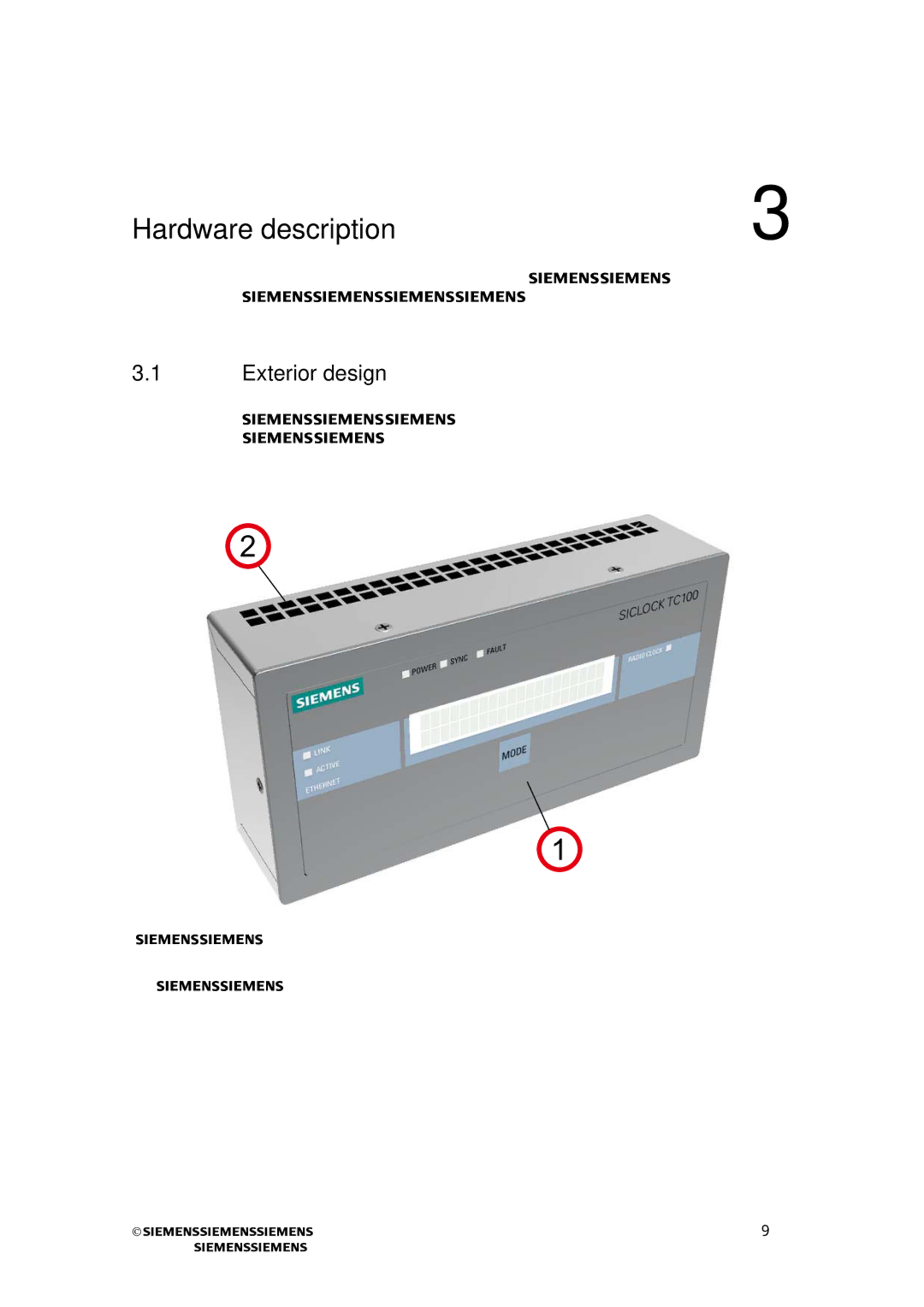 Siemens TC100 manual Hardware description, Exterior design 