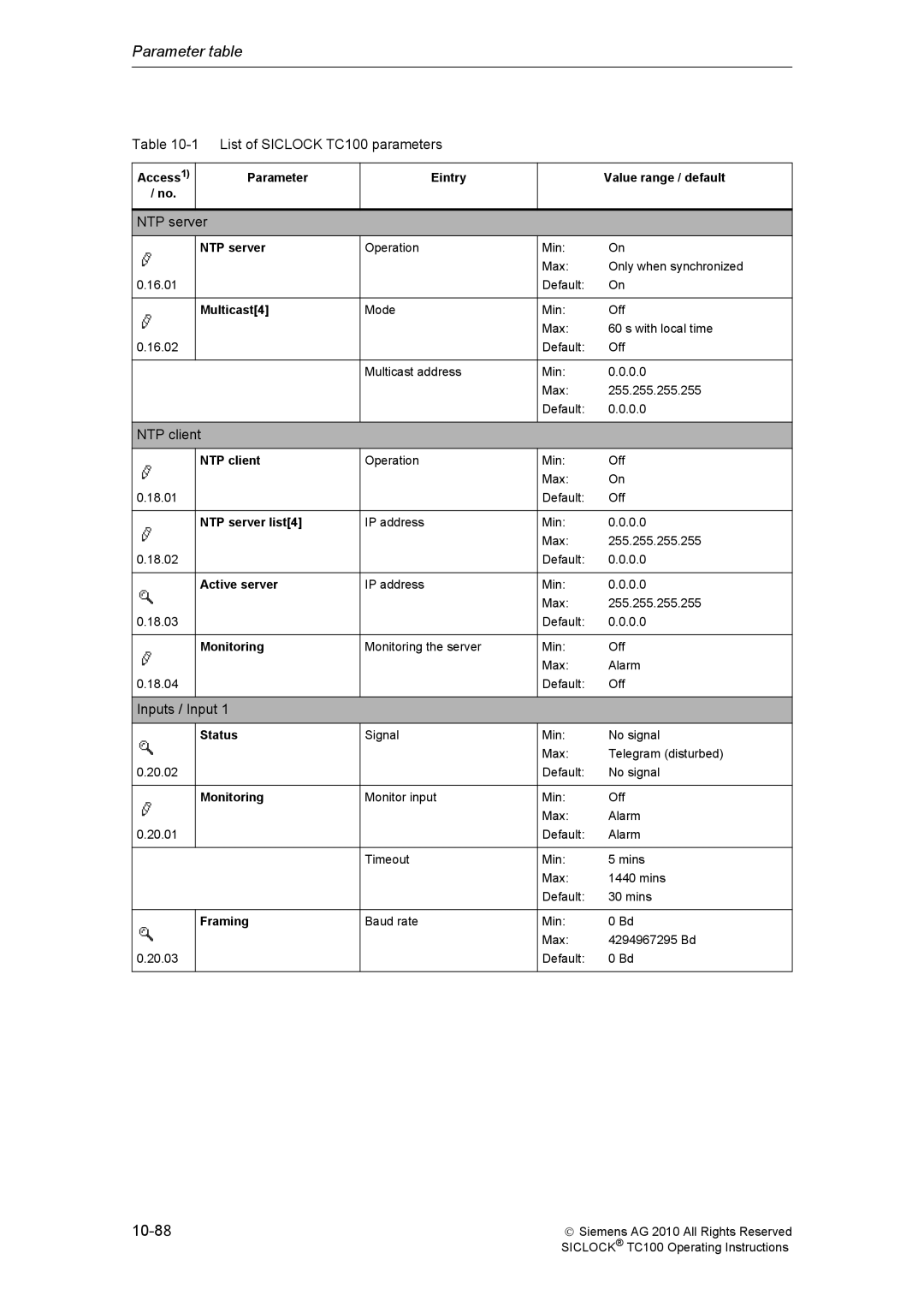 Siemens TC100 manual 10-8 