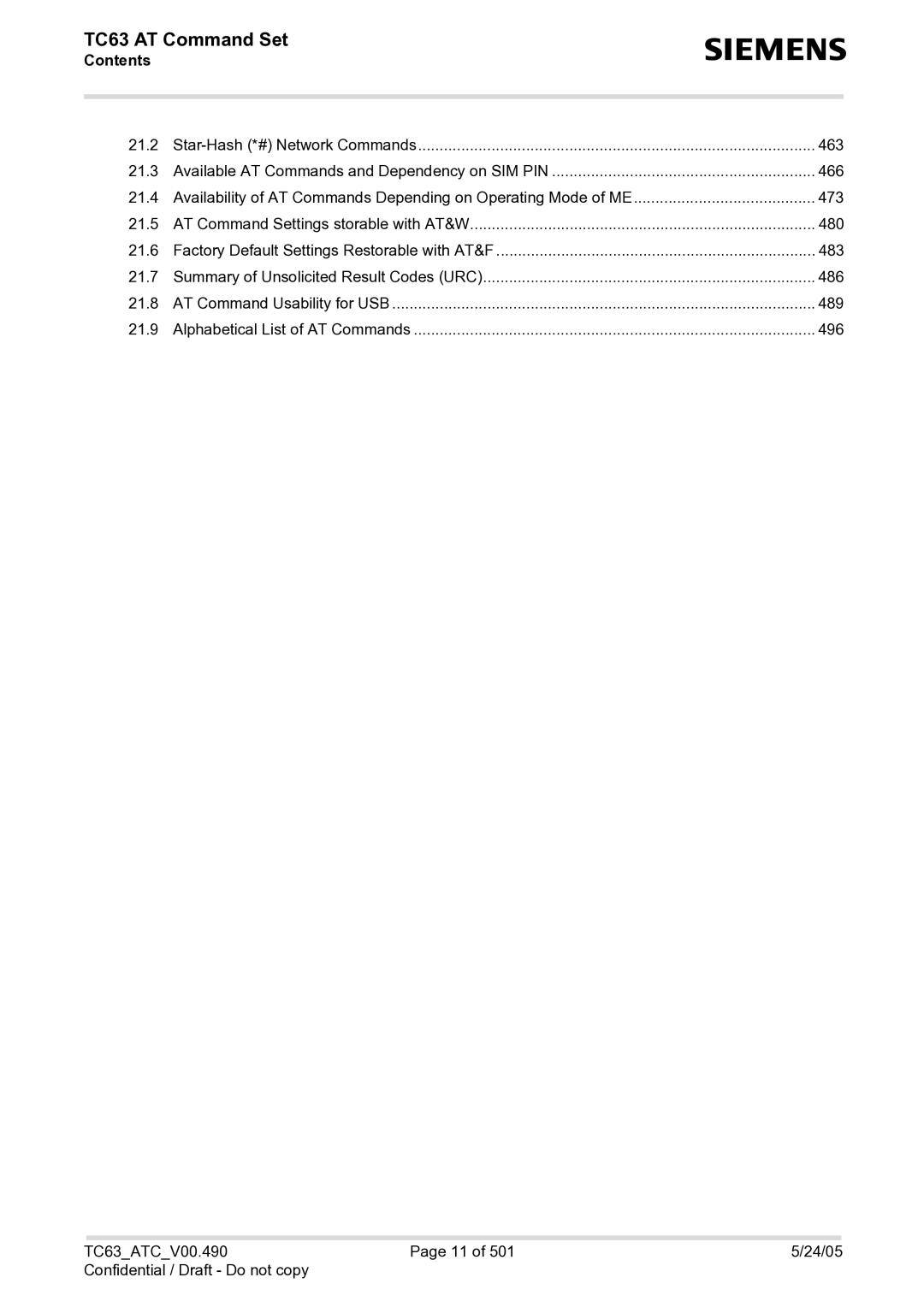 Siemens TC63 manual 21.2 