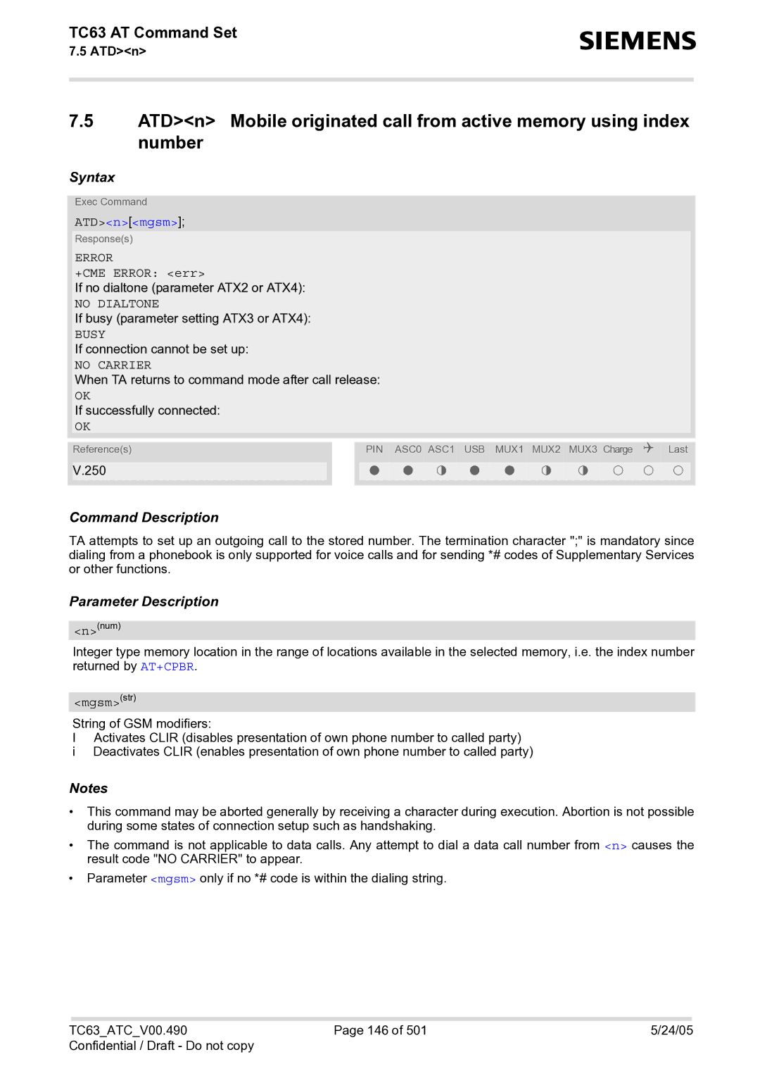 Siemens TC63 manual Number, ATDnmgsm 