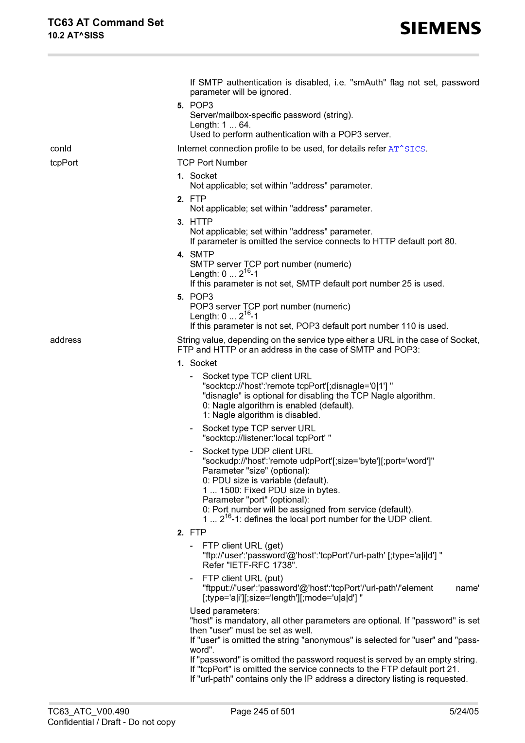 Siemens manual TC63 AT Command Set 