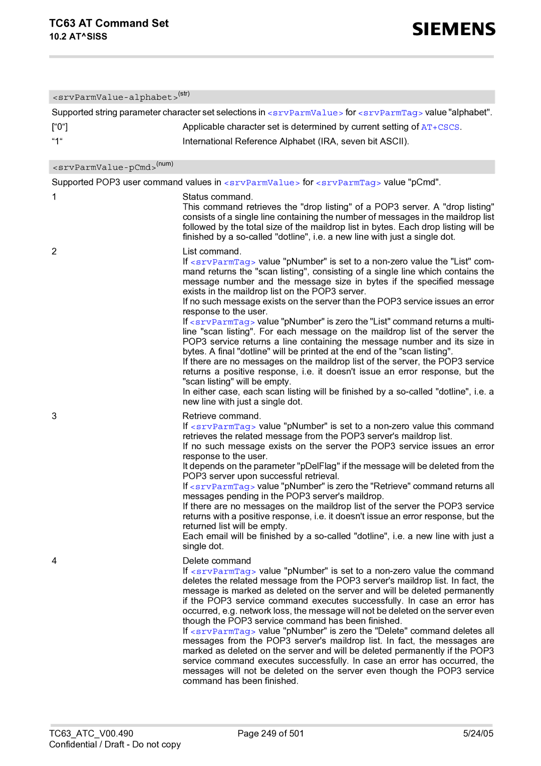 Siemens TC63 manual SrvParmValue-alphabetstr, SrvParmValue-pCmdnum 