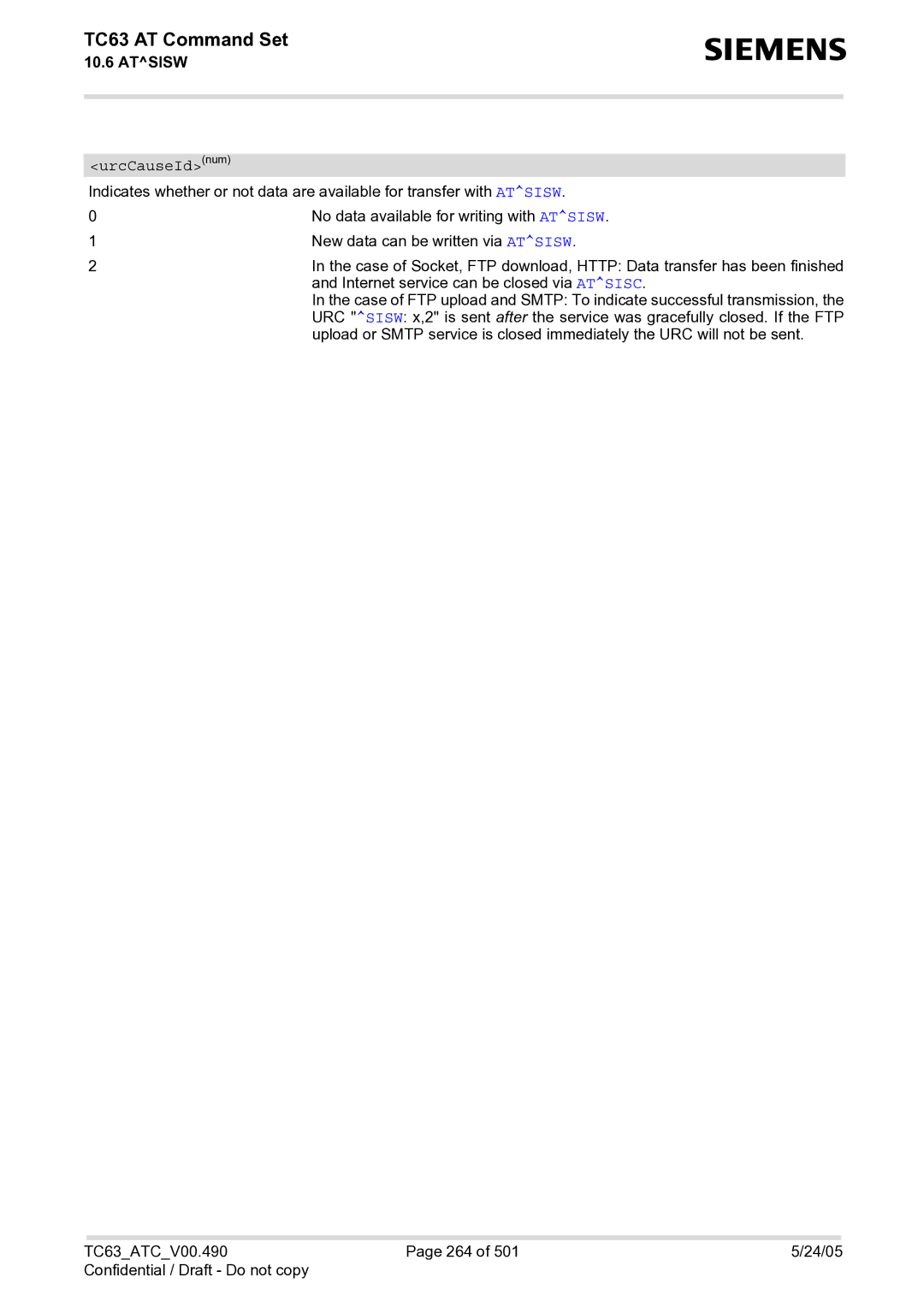 Siemens manual TC63 AT Command Set 