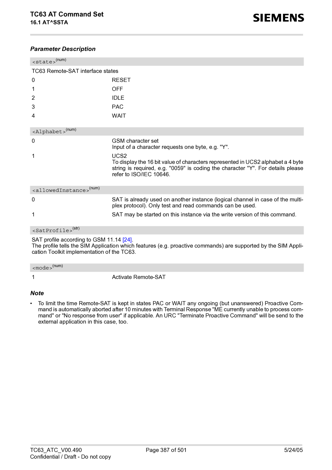 Siemens TC63 manual Alphabetnum, AllowedInstancenum, SatProfilestr 