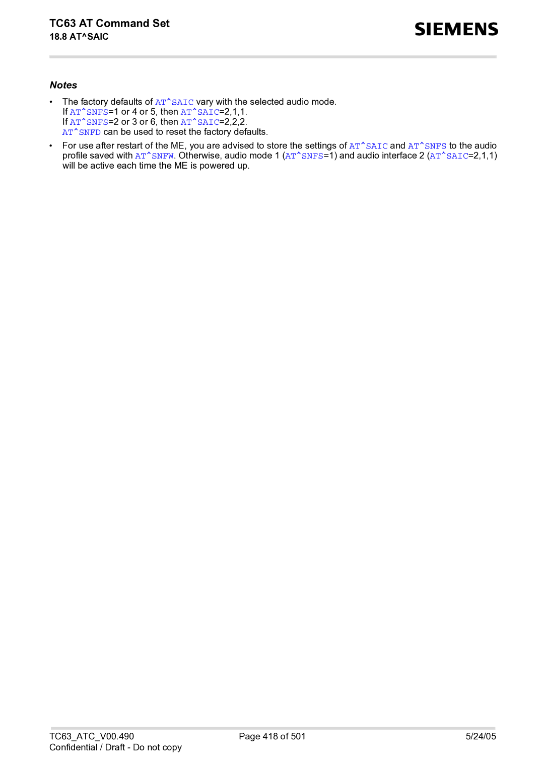 Siemens manual TC63 AT Command Set 