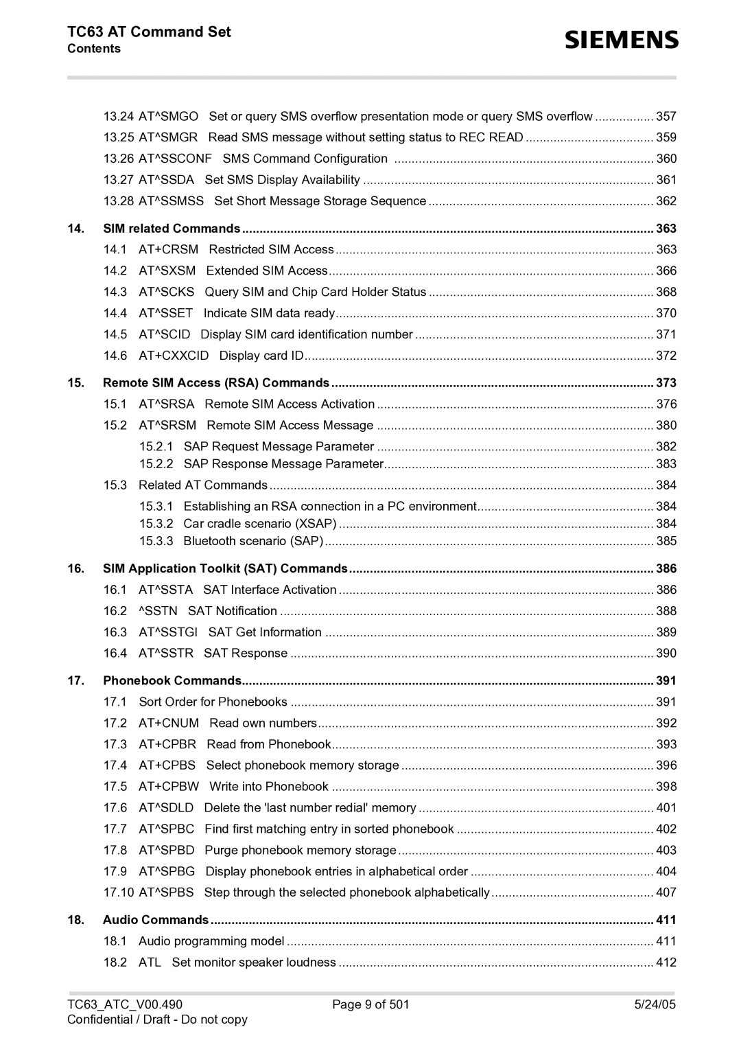 Siemens TC63 Atsmgo, Atsmgr, Atssda, At+Crsm, Atsxsm, Atscks, Atsset, Atscid, Atsrsa, Atsrsm, Atssta, Atsstgi, Atsstr 