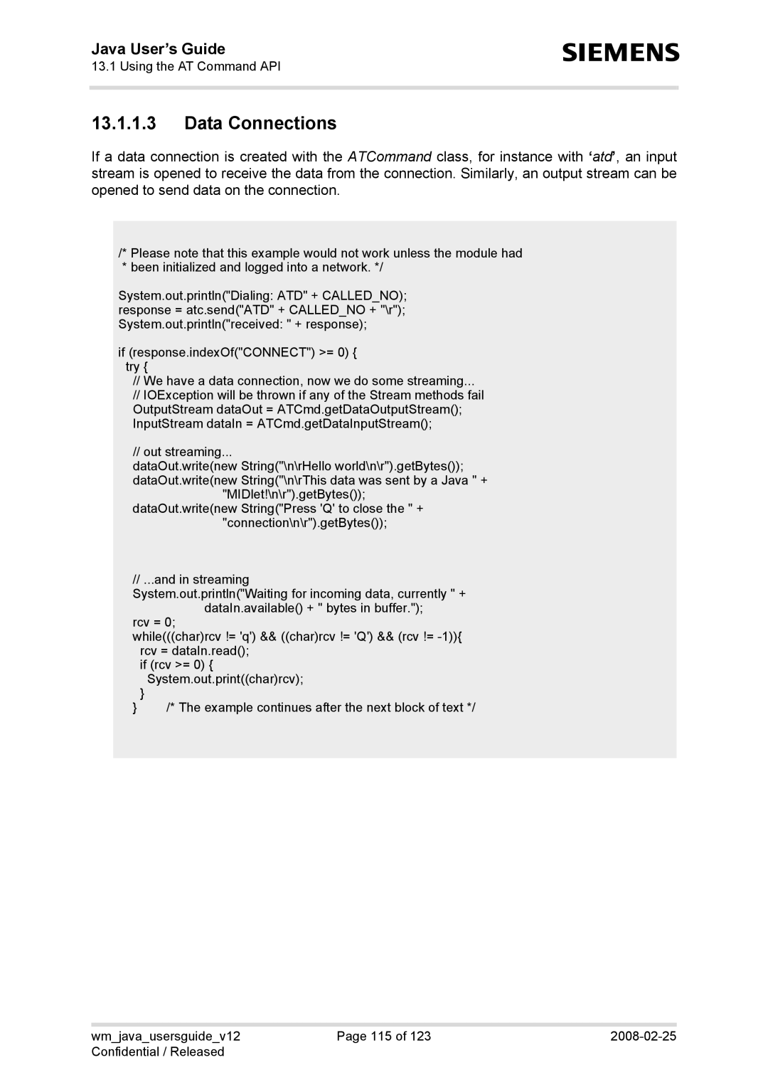 Siemens XT65, TC65, AC65, XT75 manual Data Connections 