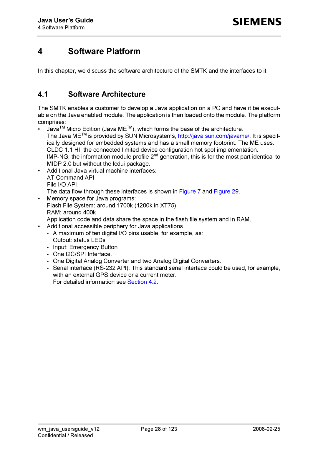 Siemens TC65, AC65, XT75, XT65 manual Software Platform, Software Architecture 