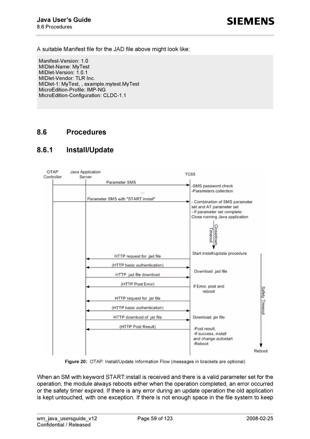 Siemens XT65, TC65, AC65, XT75 manual Procedures Install/Update 