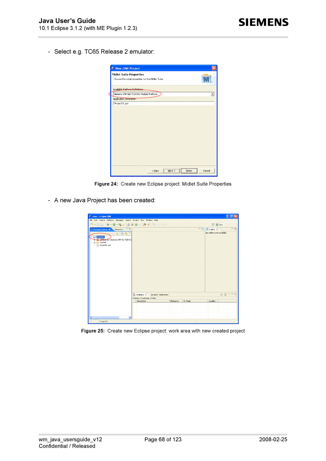 Siemens AC65, XT75, XT65 manual Select e.g. TC65 Release 2 emulator 