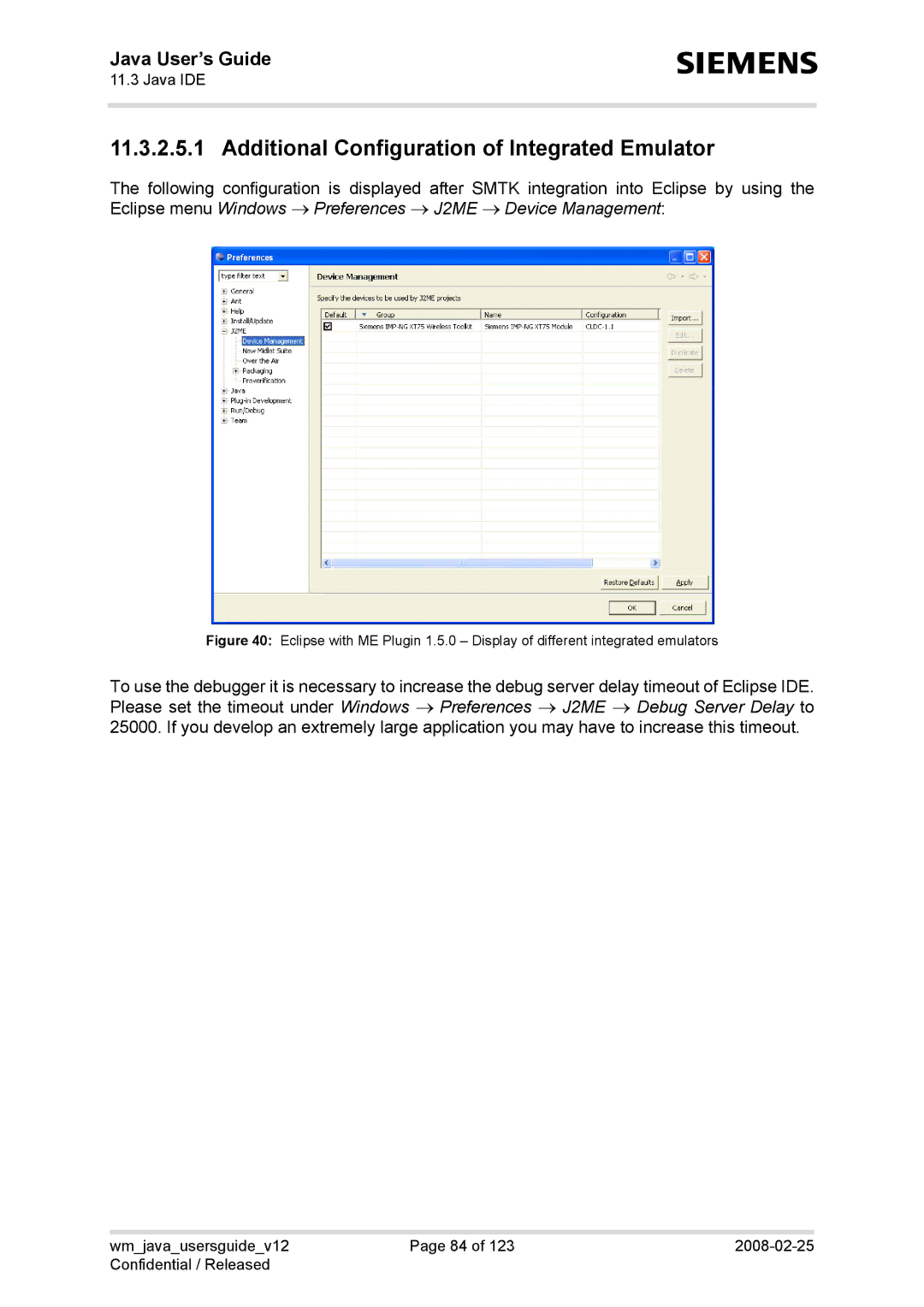 Siemens TC65, AC65, XT75, XT65 manual Additional Configuration of Integrated Emulator 