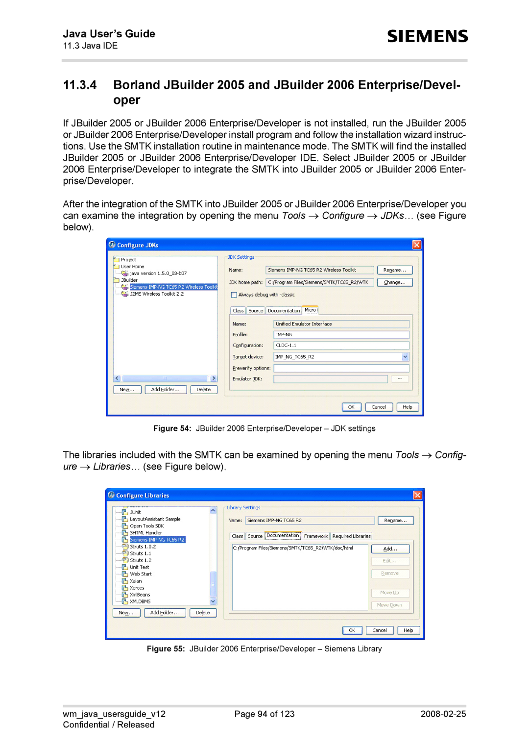 Siemens XT75, TC65, AC65, XT65 manual JBuilder 2006 Enterprise/Developer JDK settings 