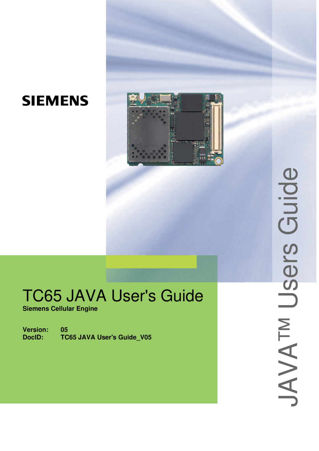 Siemens TC65 manual Java Users Guide 