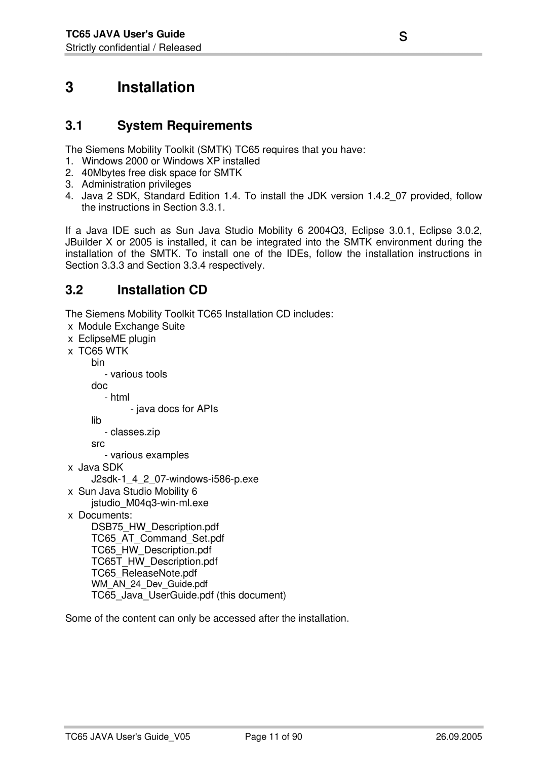 Siemens TC65 manual System Requirements, Installation CD 