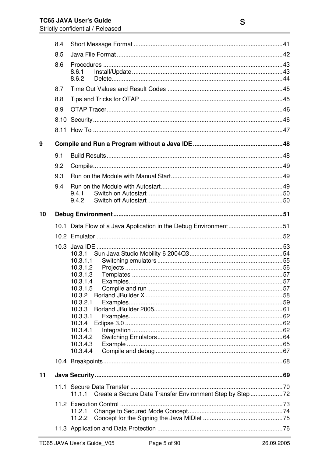 Siemens TC65 manual Compile and Run a Program without a Java IDE, Debug Environment, Java Security 