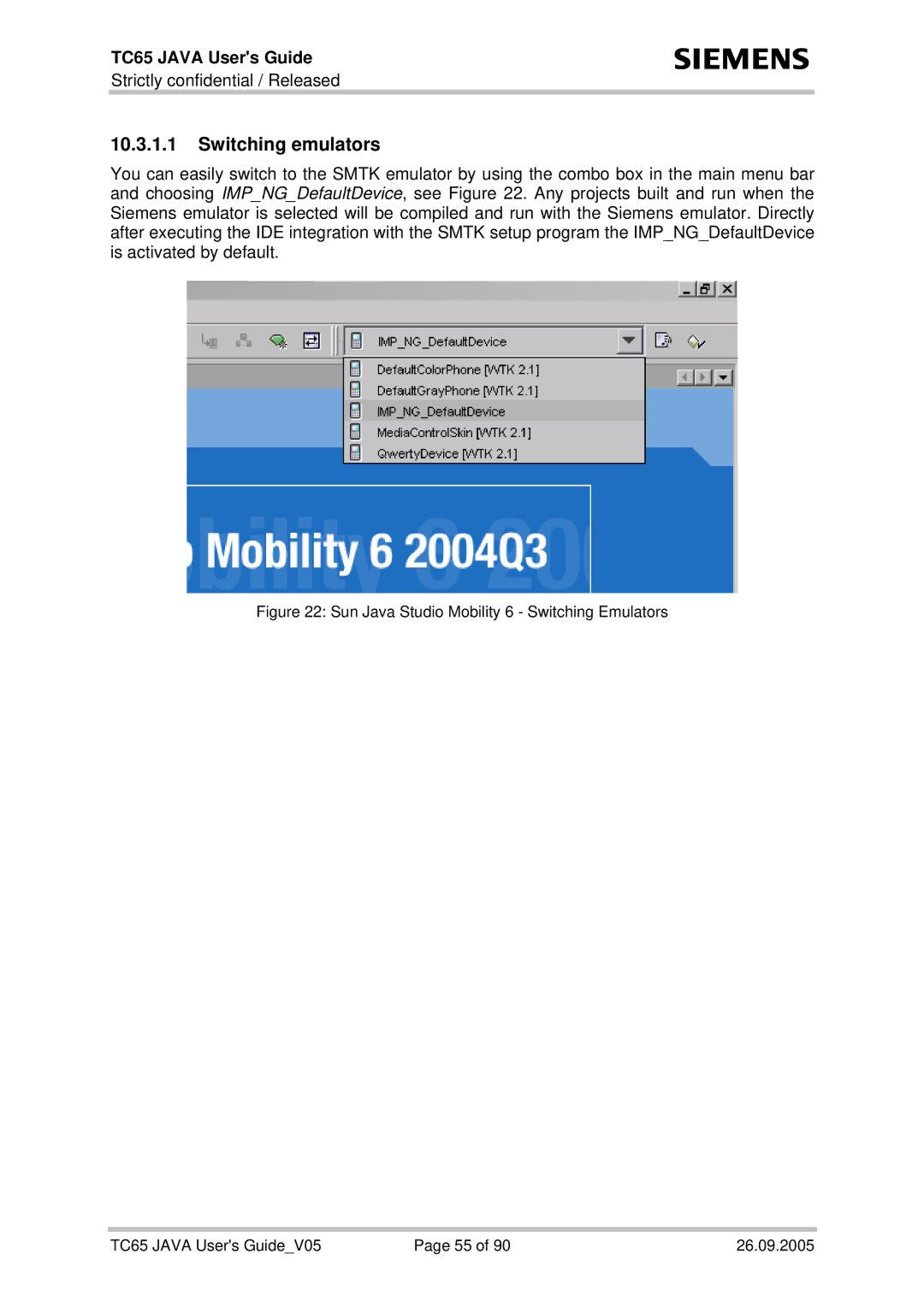 Siemens TC65 manual Switching emulators 