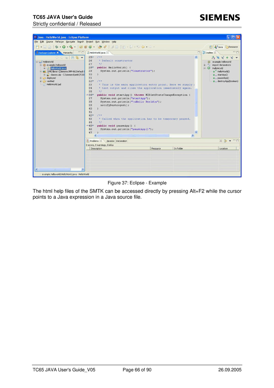 Siemens TC65 manual Eclipse Example 