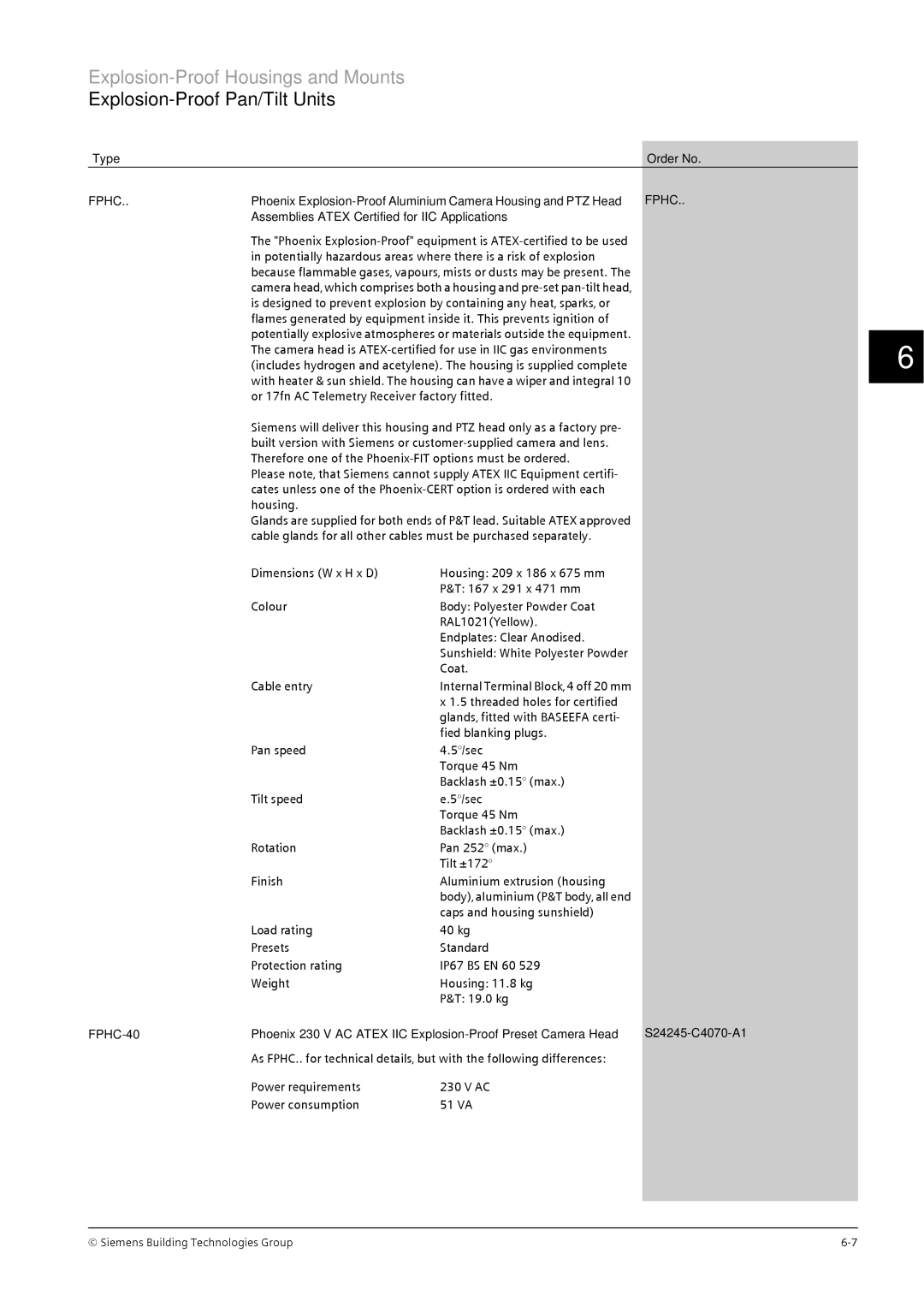 Siemens CRT, TFT manual Fphc, Assemblies Atex Certified for IIC Applications, FPHC-40, S24245-C4070-A1 