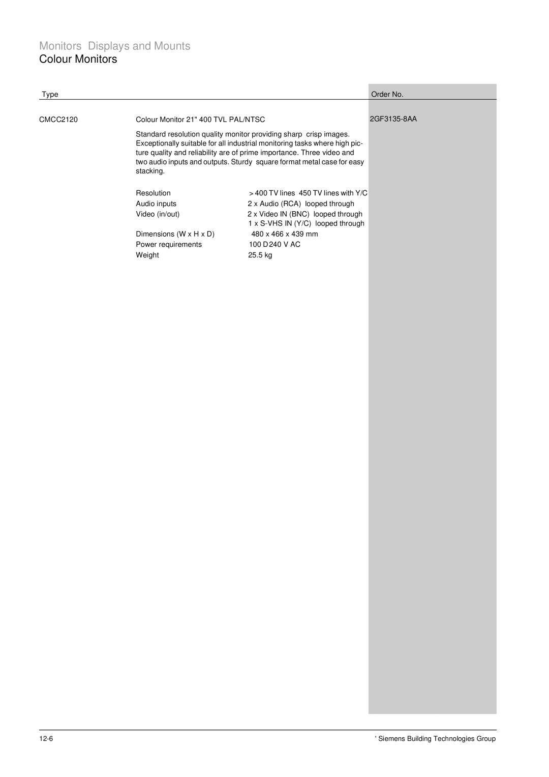 Siemens TFT, CRT manual Stacking Resolution 