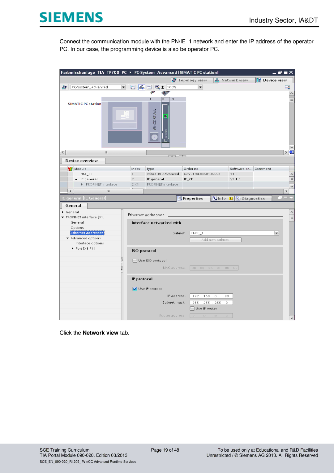 Siemens TIA Portal Module 090-020 manual Industry Sector, IA&DT 