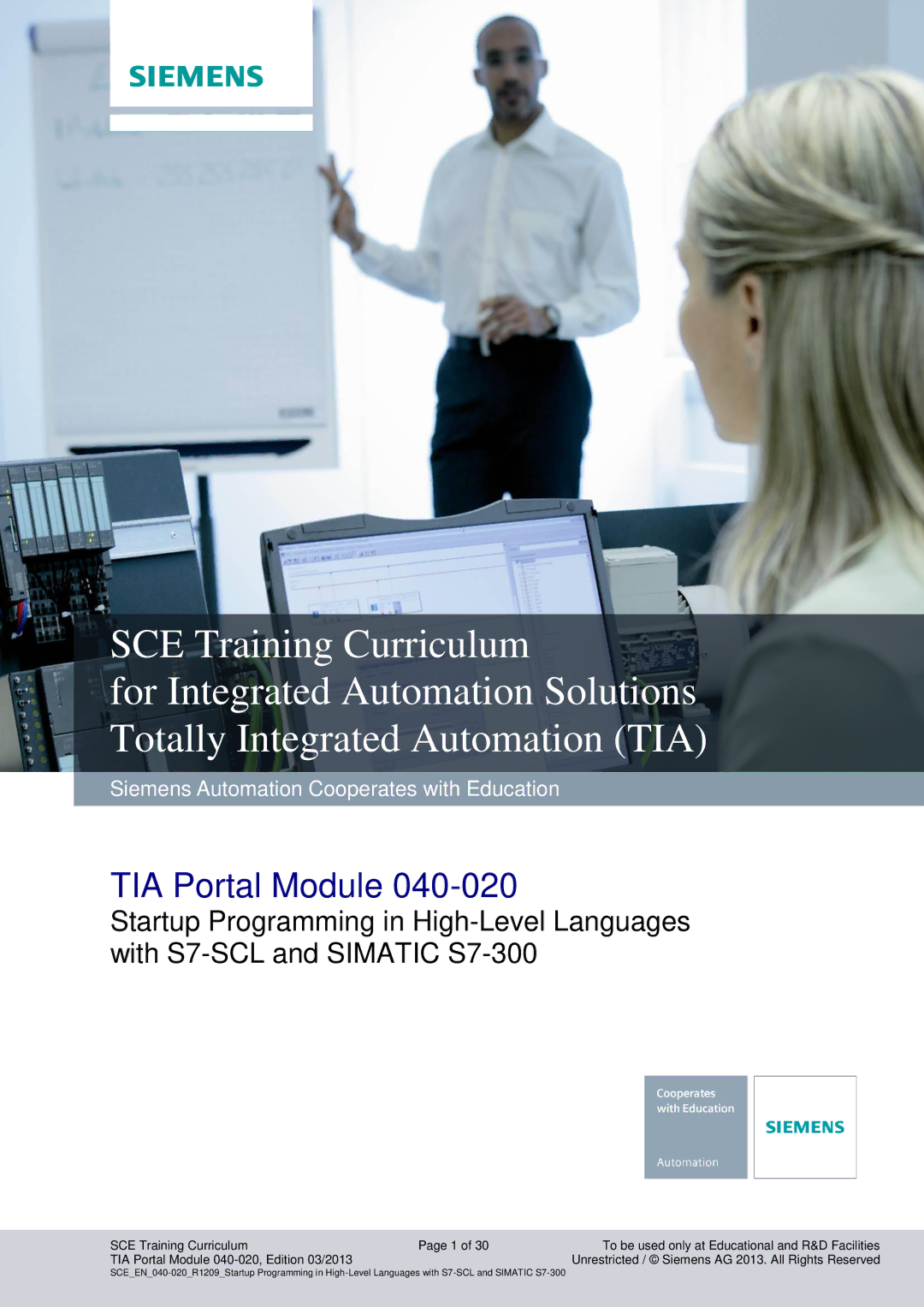 Siemens TOA portal module 040-020 manual TIA Portal Module 