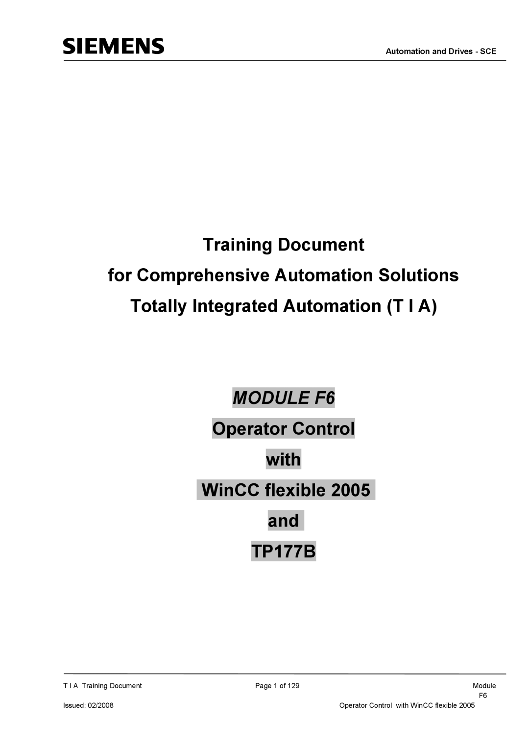 Siemens TP177B manual Module F6 