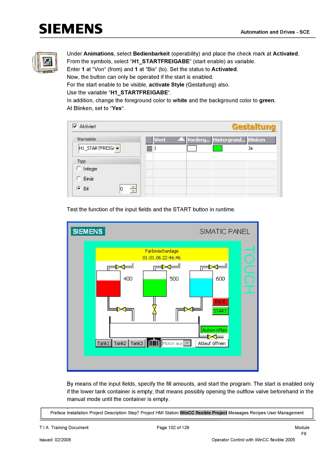 Siemens TP177B manual Automation and Drives SCE 