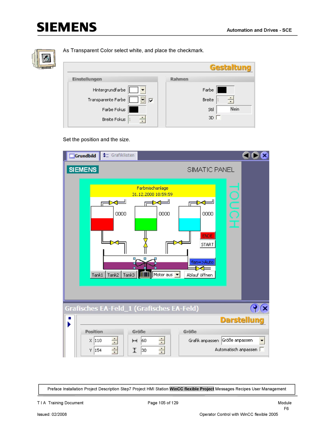 Siemens TP177B manual Automation and Drives SCE 