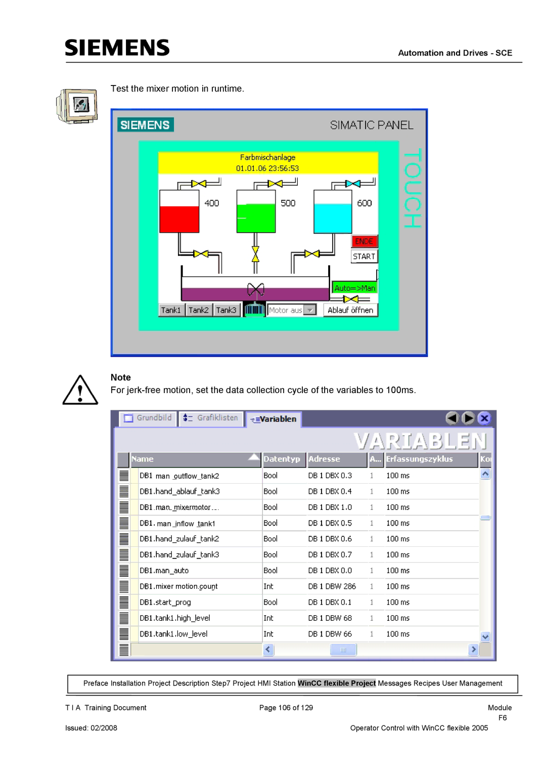 Siemens TP177B manual Automation and Drives SCE 