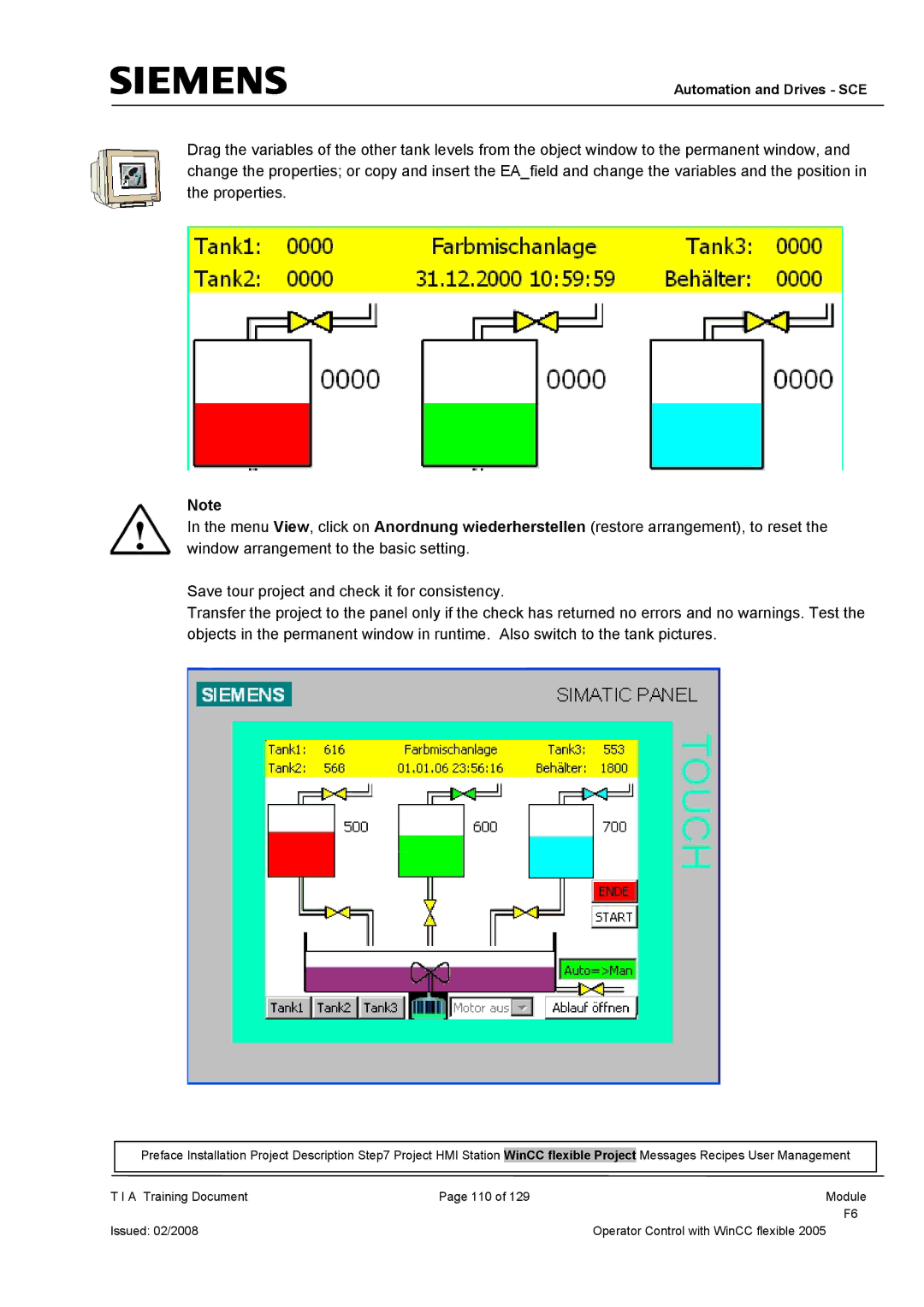 Siemens TP177B manual Automation and Drives SCE 