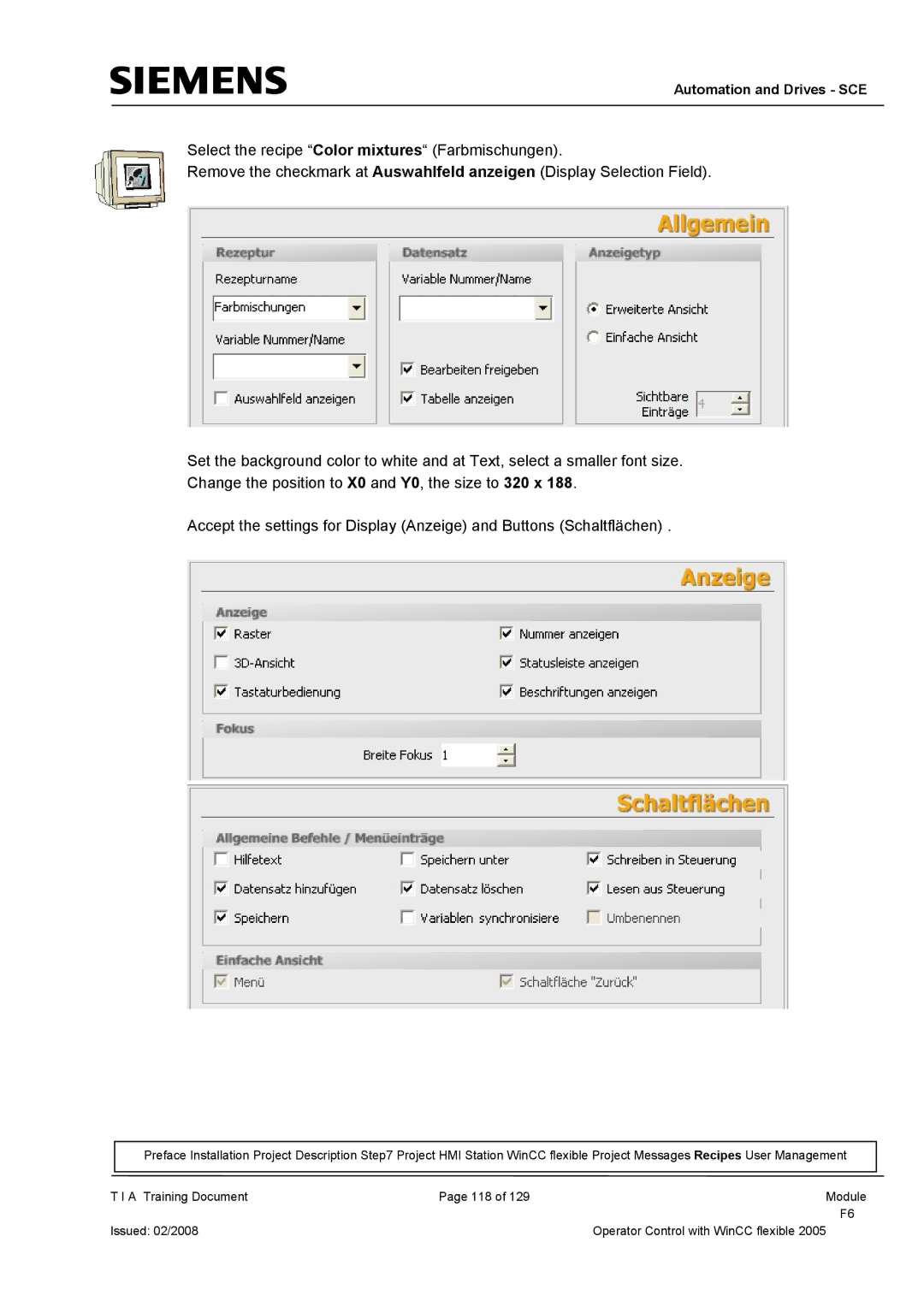 Siemens TP177B manual Automation and Drives SCE 