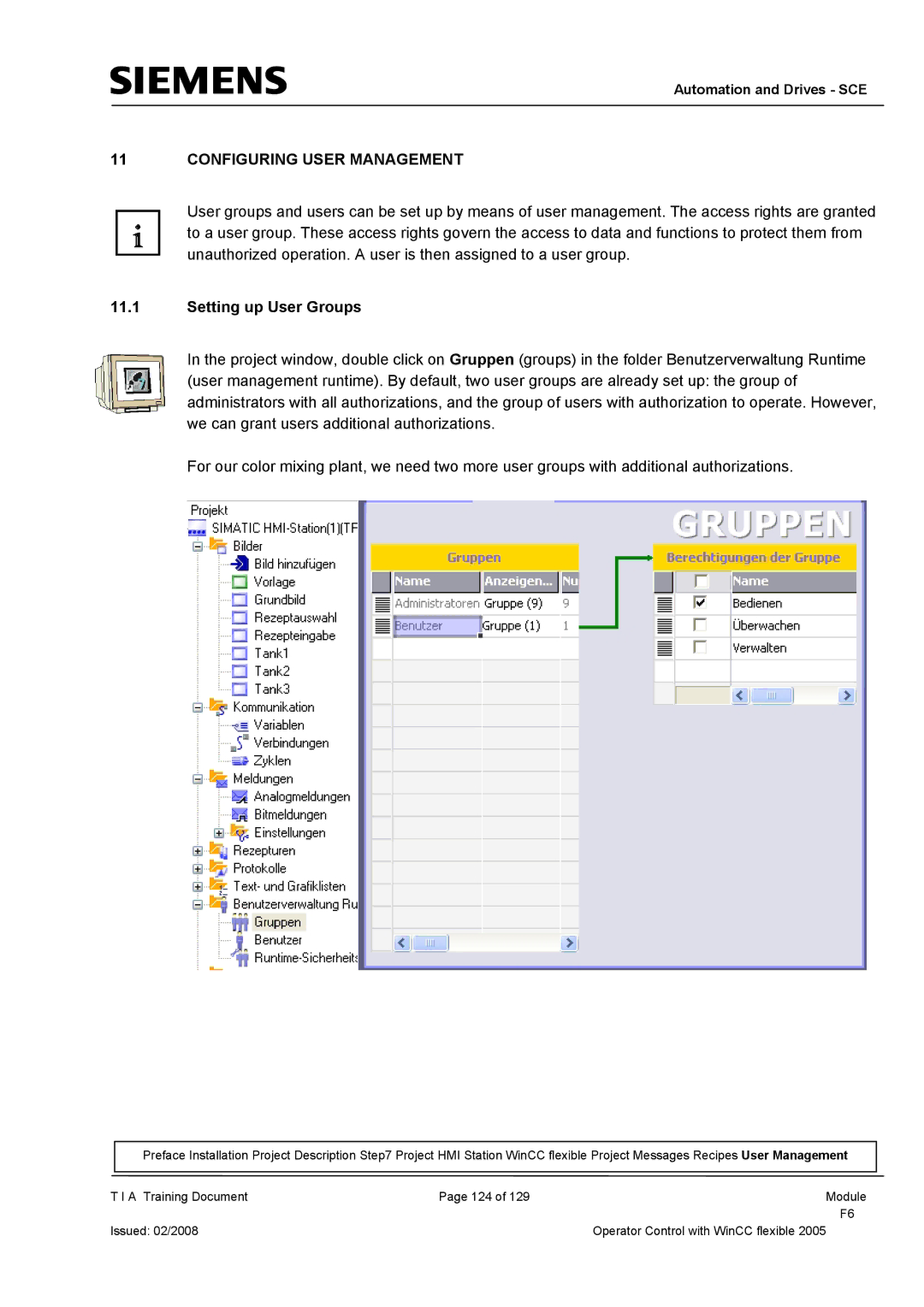 Siemens TP177B manual Configuring User Management, Setting up User Groups 