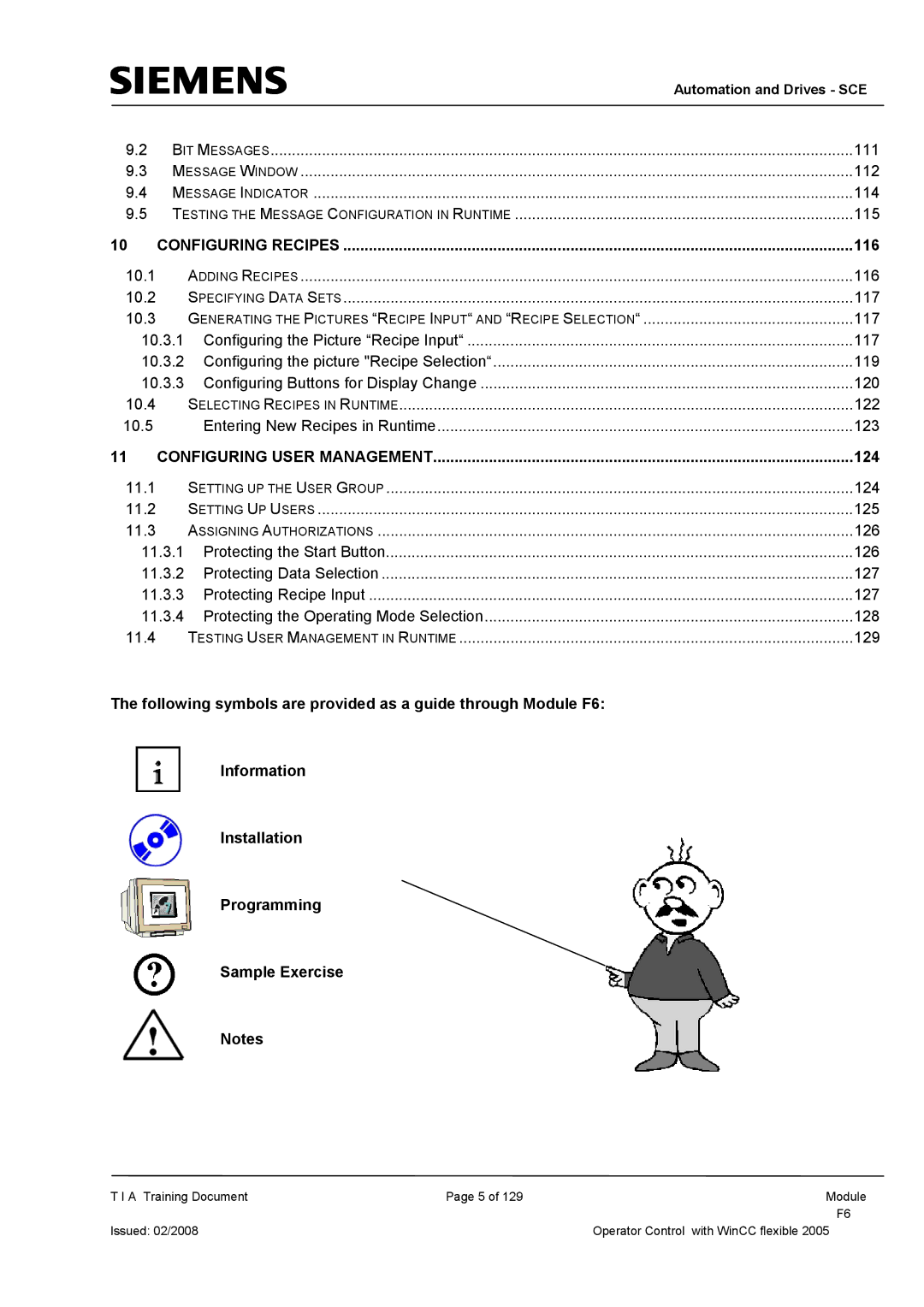 Siemens TP177B manual 116, 124 