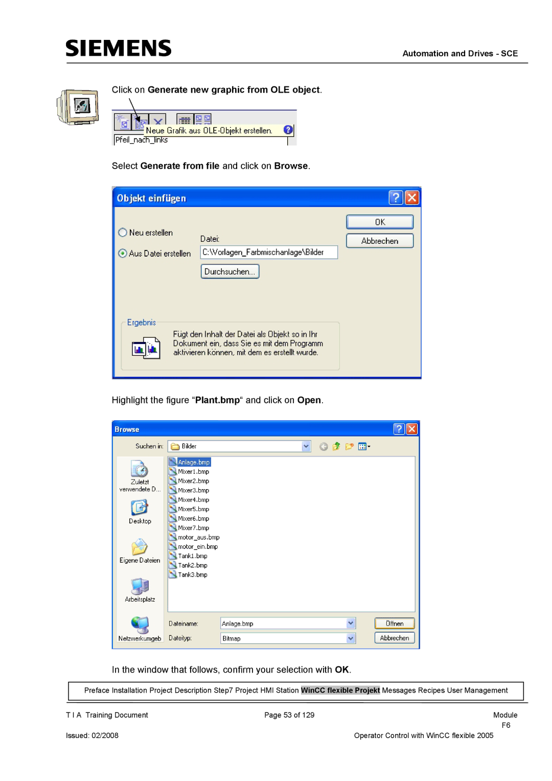 Siemens TP177B manual Automation and Drives SCE 