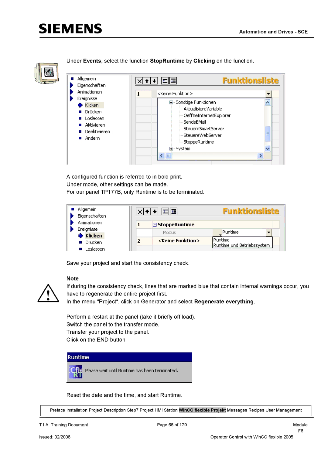 Siemens TP177B manual Automation and Drives SCE 