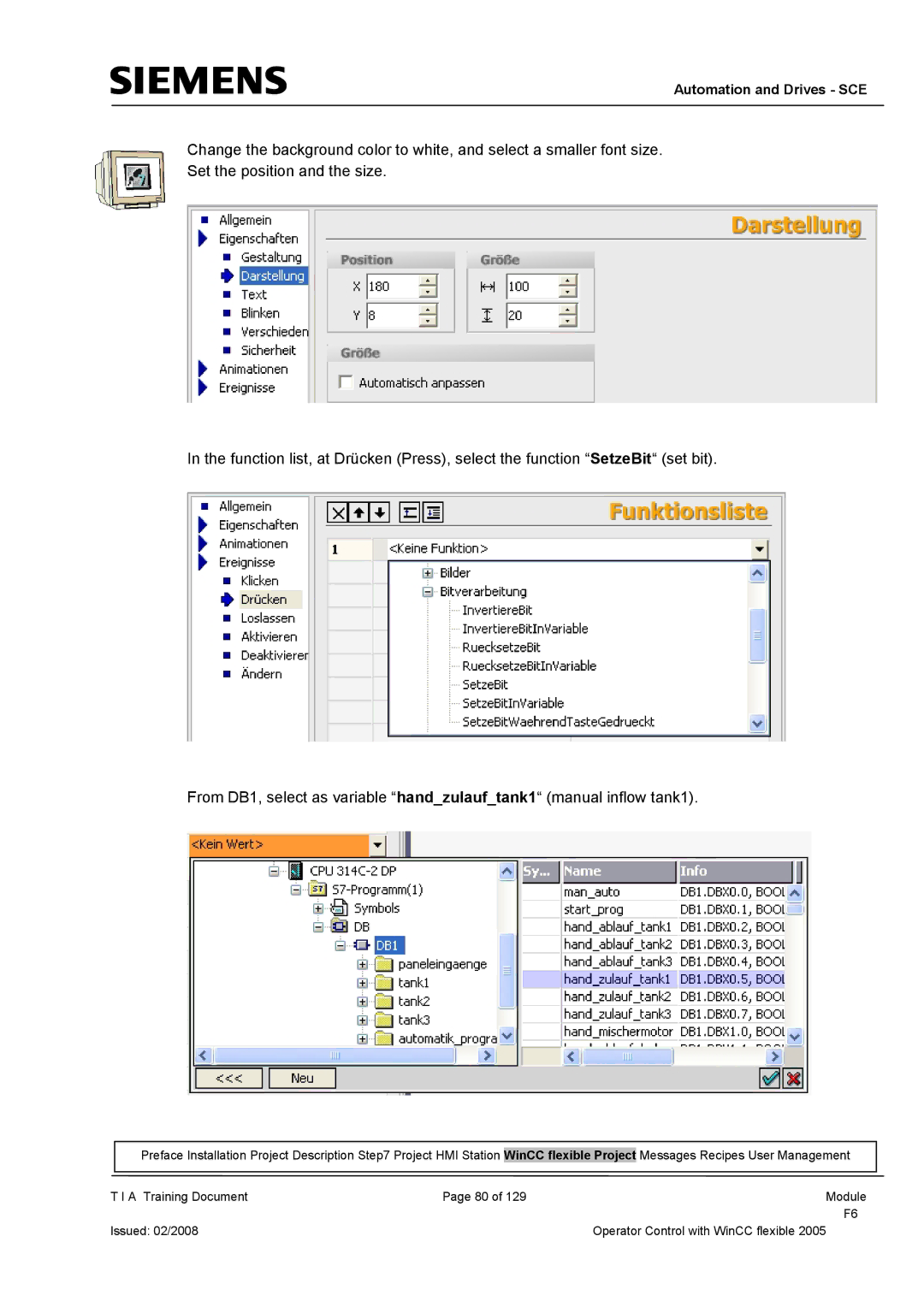 Siemens TP177B manual Automation and Drives SCE 