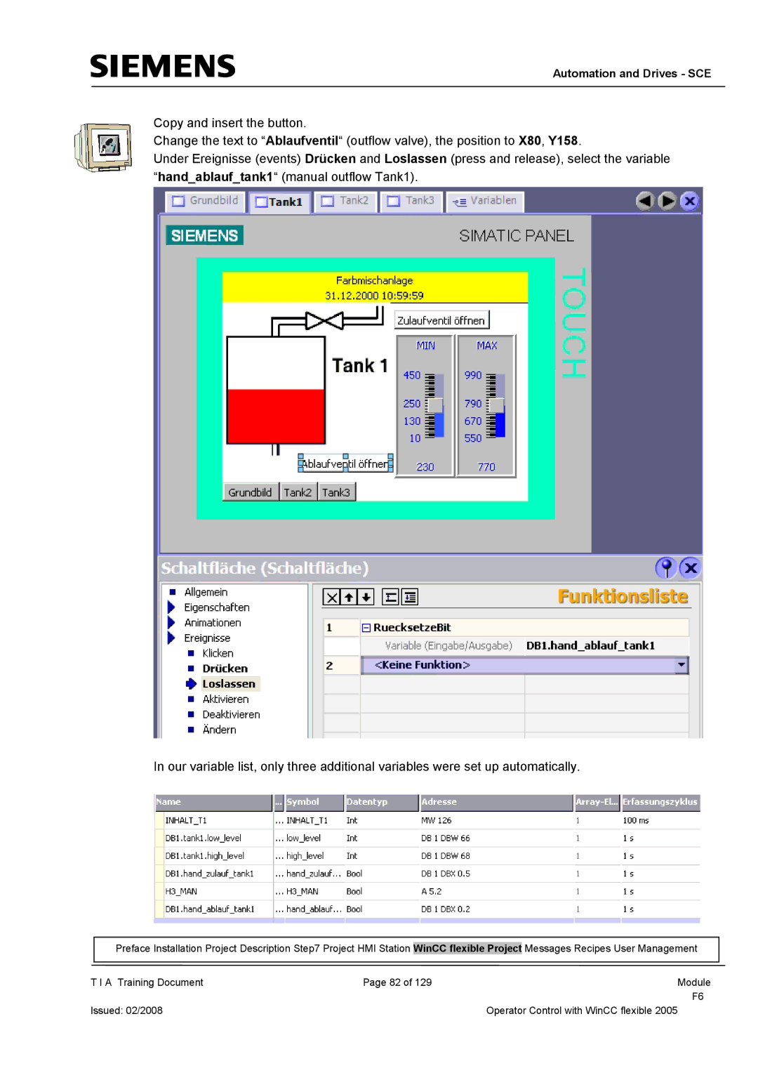 Siemens TP177B manual Automation and Drives SCE 