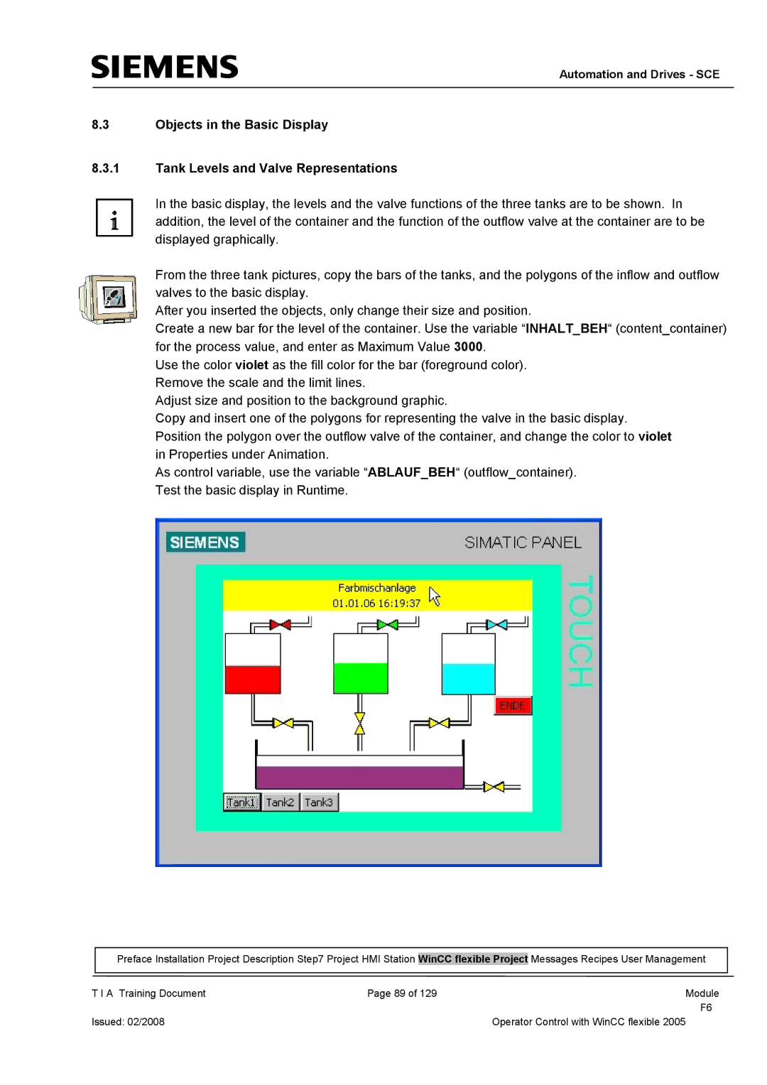 Siemens TP177B manual Automation and Drives SCE 