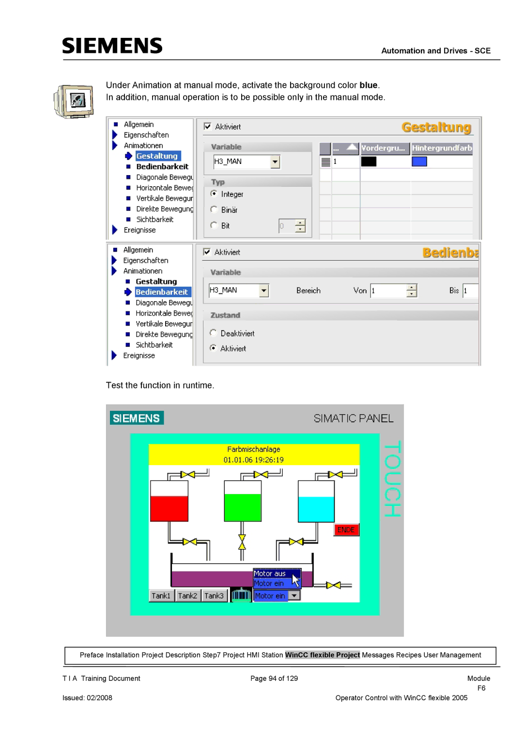 Siemens TP177B manual Automation and Drives SCE 