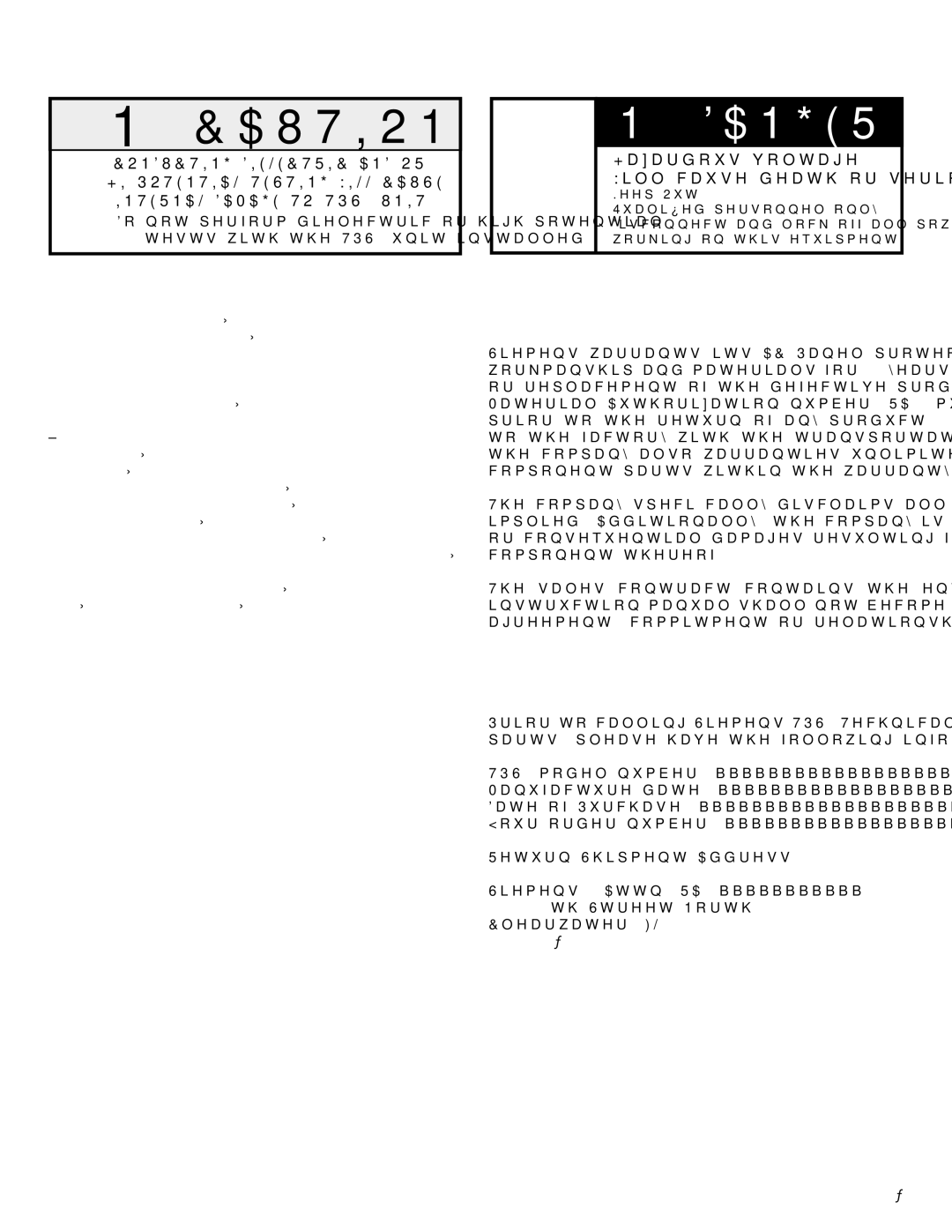 Siemens TPS3 09 user manual Maintenance, Limited Warranty 