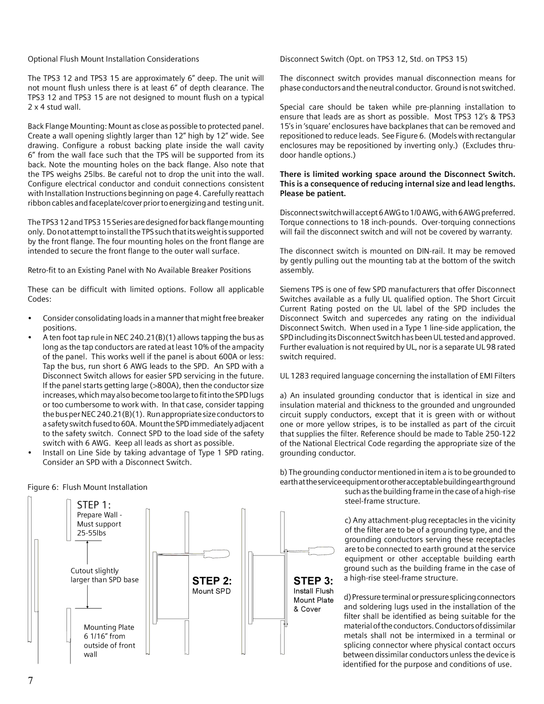 Siemens TPS3 15, TPS3 12 user manual Step, Grounding conductor 