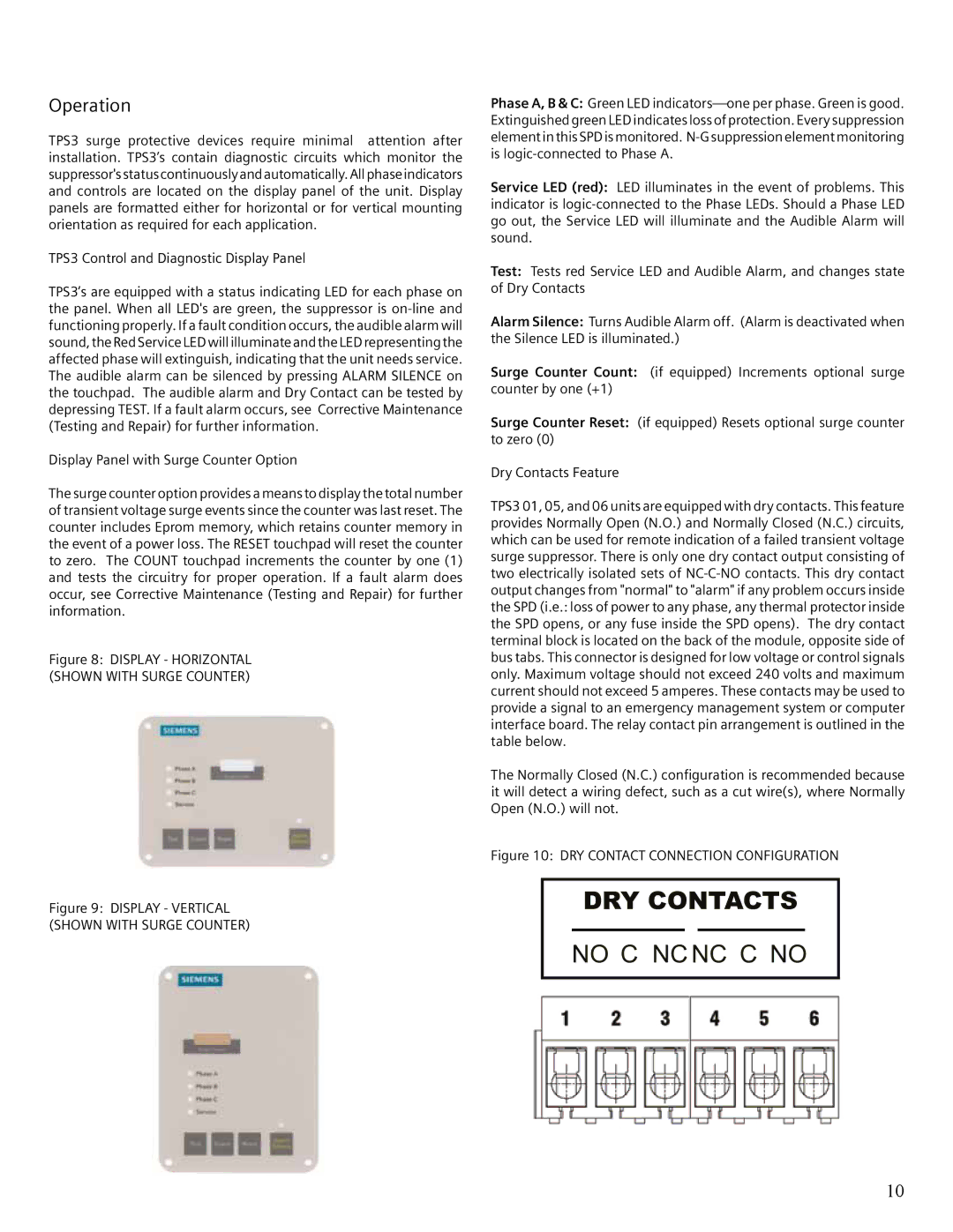 Siemens user manual Operation, TPS3 Control and Diagnostic Display Panel 