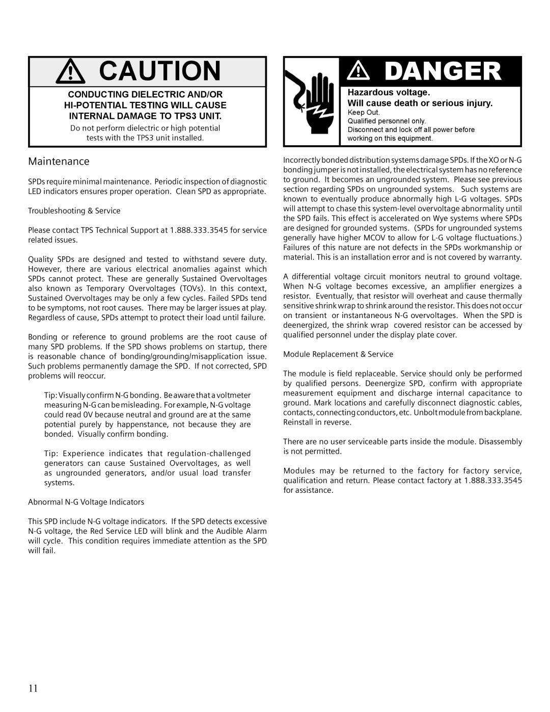 Siemens TPS3 user manual Maintenance 